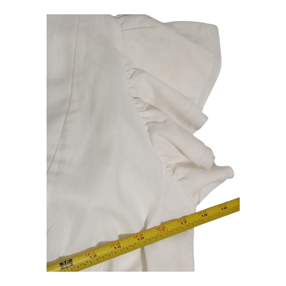 Amalie White Wrap V Neck Ruffle Sleeve Midi Dress Belted Fit & Flare Elegant 6 - Picture 8 of 9